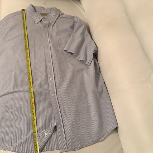 LLBean Men’s Striped Short Sleeve Buttons Closure Shirt Size XL - Picture 5 of 7